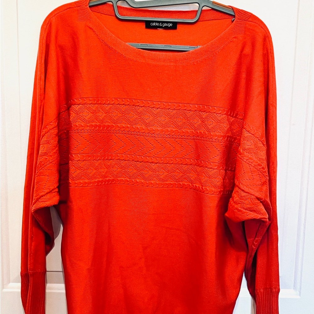 Ladies Chicos Orange Knit Sweater XL